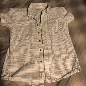 American Eagle Short Sleeve Striped Button Down
